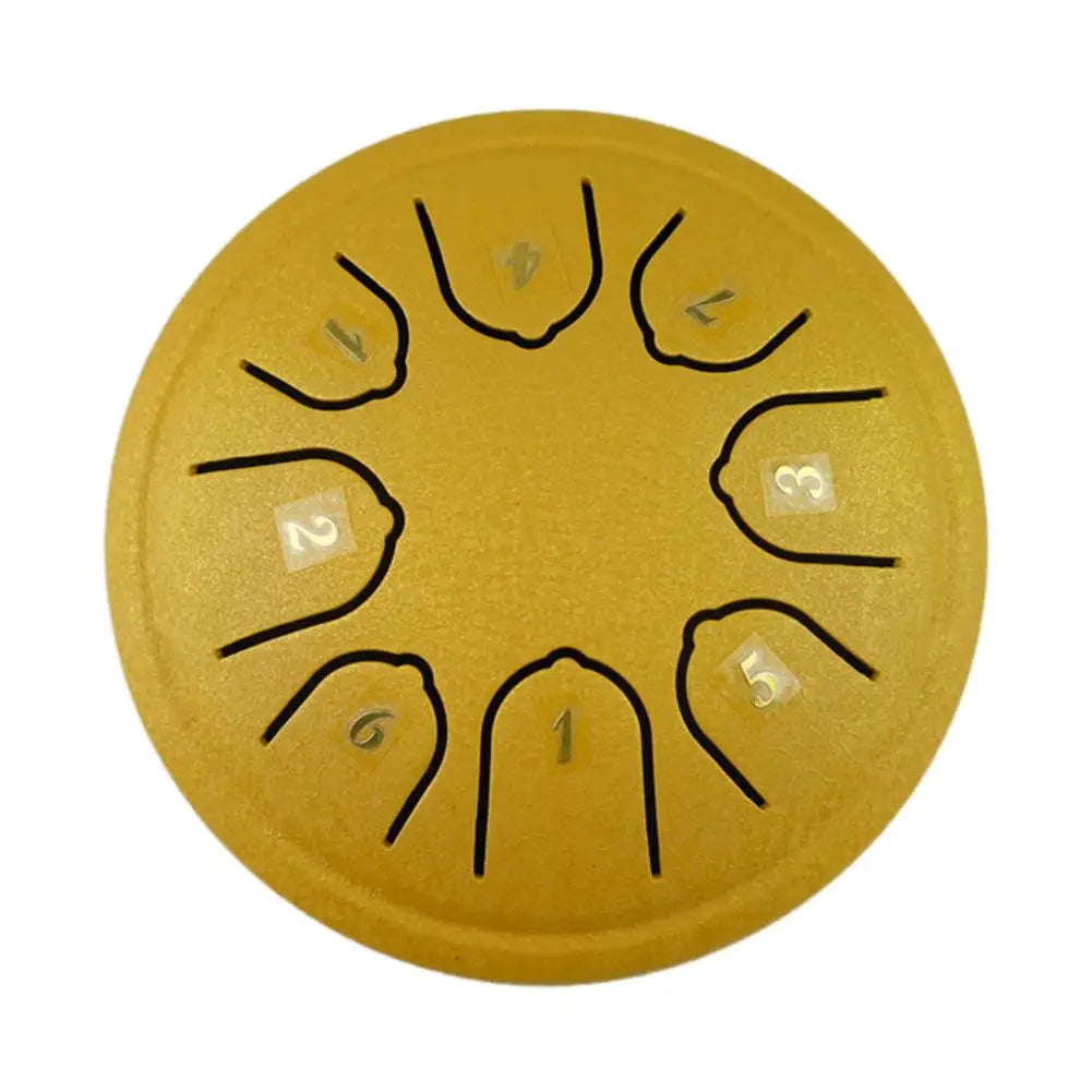 4.5 Inch 8 Tone Steel Tongue Drum Mini Hand Pan Drums Drumsticks Music Tambourine Drum with Accessories Instrument
