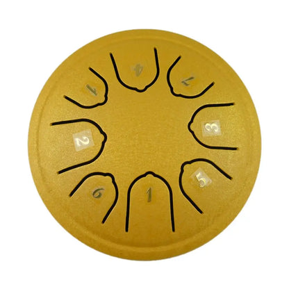 4.5 Inch 8 Tone Steel Tongue Drum Mini Hand Pan Drums Drumsticks Music Tambourine Drum with Accessories Instrument