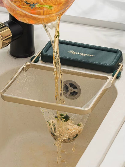 Drain Filter Rack Anti-Clogging Sink Strainer Mesh Vegetable Fruit Disposable Garbage Net Prevent Food Residues Falling