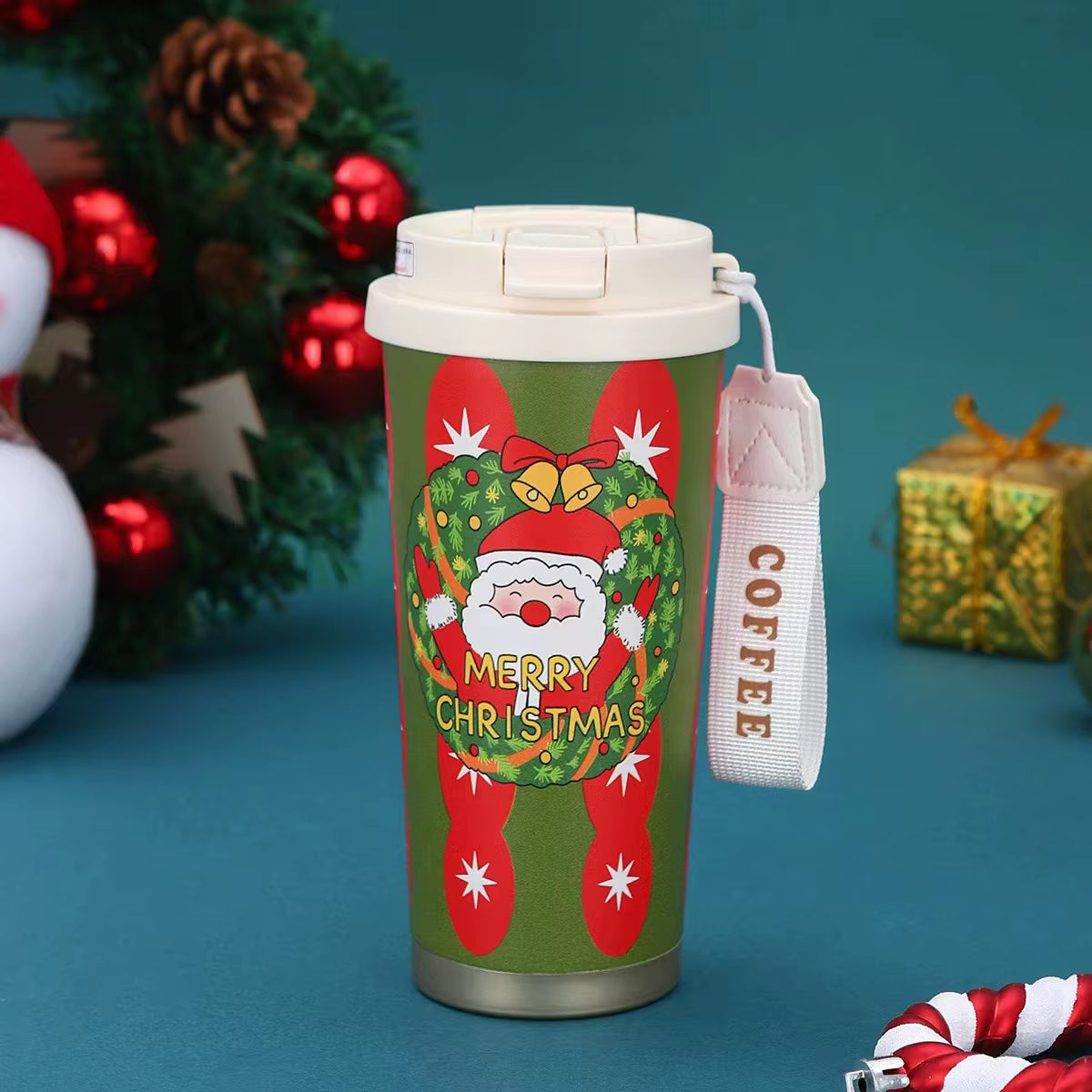 Christmas Thick Insulated Cup 316 Stainless Steel Thick Double Drinking Coffee Cup Couple Birthday Gift
