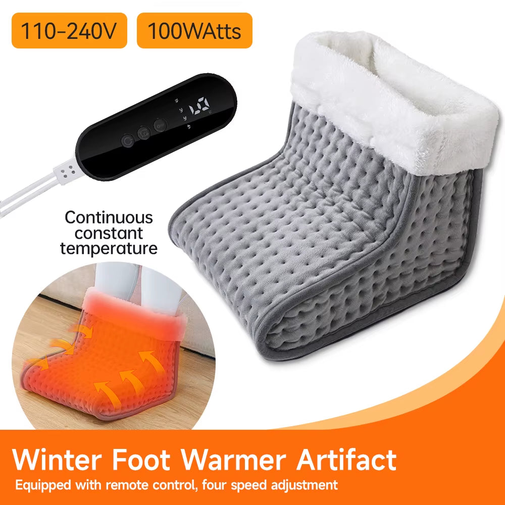 26*28*22Cm Electric Heated Foot US/EU Warmers Soft Feet Heating Pad 9-Gear Adjustable Temperature Electric Shoe Heating Pad