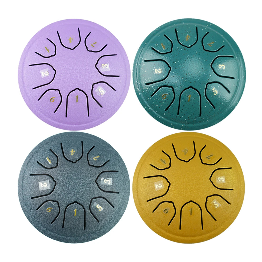 4.5 Inch 8 Tone Steel Tongue Drum Mini Hand Pan Drums Drumsticks Music Tambourine Drum with Accessories Instrument