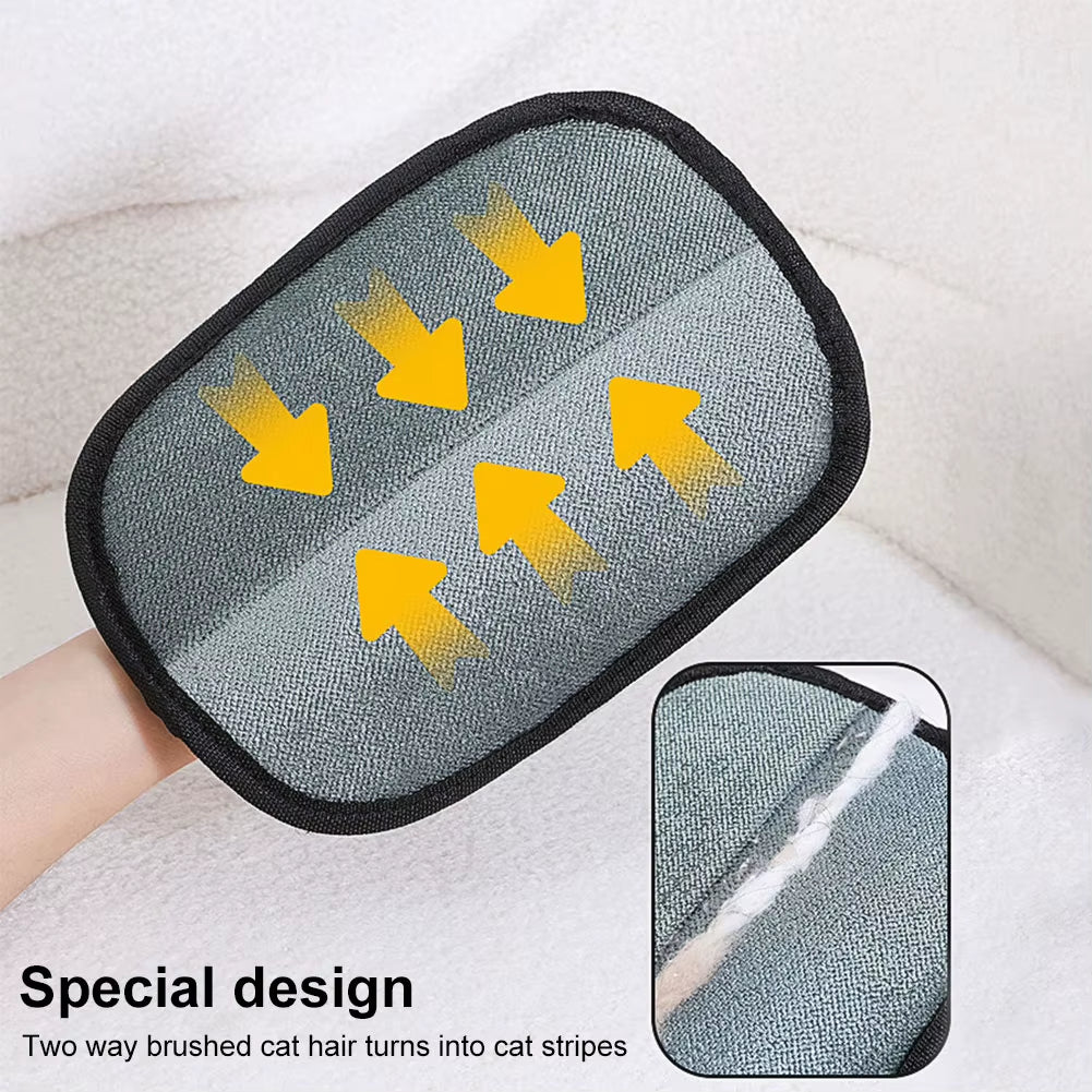 Hair Remover Brush Dog Cat Pet Hair Remover Gloves Double-Sided Pet Hair Removal Gloves Pet Grooming Gloves Brush for Cat Dog