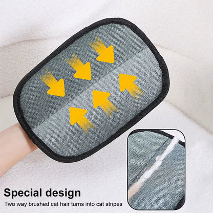 Hair Remover Brush Dog Cat Pet Hair Remover Gloves Double-Sided Pet Hair Removal Gloves Pet Grooming Gloves Brush for Cat Dog