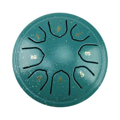 4.5 Inch 8 Tone Steel Tongue Drum Mini Hand Pan Drums Drumsticks Music Tambourine Drum with Accessories Instrument