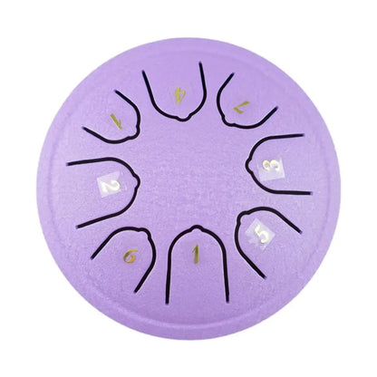 4.5 Inch 8 Tone Steel Tongue Drum Mini Hand Pan Drums Drumsticks Music Tambourine Drum with Accessories Instrument