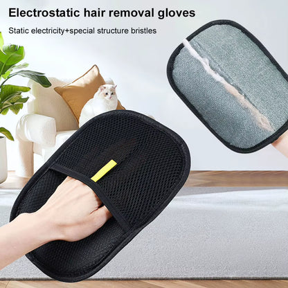 Hair Remover Brush Dog Cat Pet Hair Remover Gloves Double-Sided Pet Hair Removal Gloves Pet Grooming Gloves Brush for Cat Dog