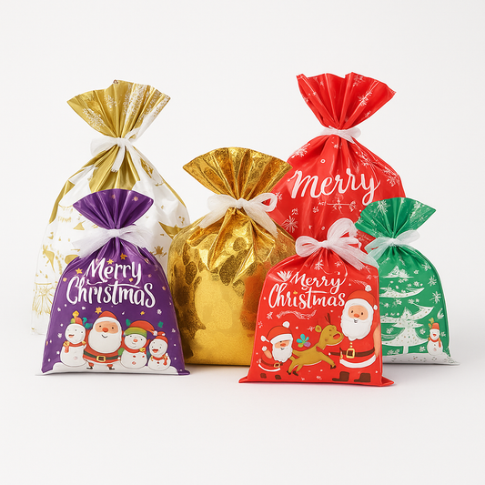 FestiveWrap Christmas Drawstring Bags