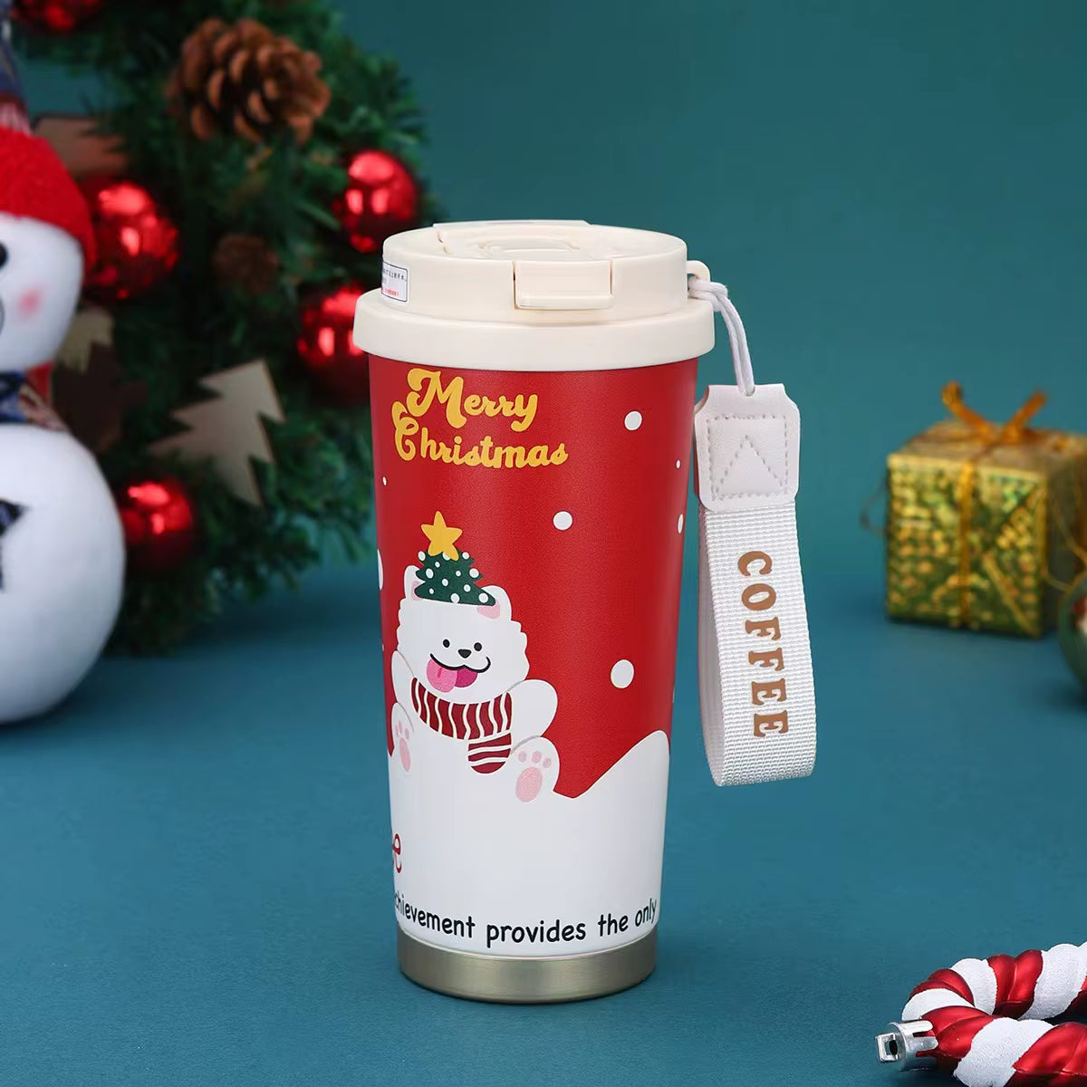 Christmas Thick Insulated Cup 316 Stainless Steel Thick Double Drinking Coffee Cup Couple Birthday Gift
