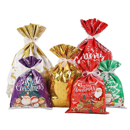 Large Merry Christmas Gift Bag Set Drawstring Candy Cookie Packaging Bags 2025 Navidad Christmas Home Decoration New Year 2026