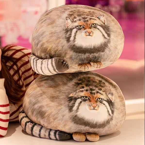 Adorable Pallas Cat Plush Body Pillow - Perfect for Kawaii Throw Pillows for Pets Lovers