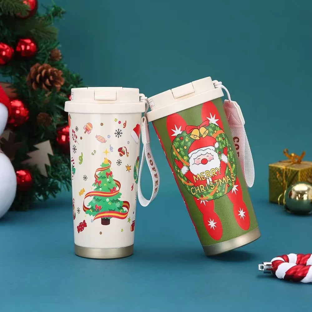 Christmas Thick Insulated Cup 316 Stainless Steel Thick Double Drinking Coffee Cup Couple Birthday Gift