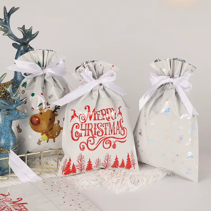 FestiveWrap Christmas Drawstring Bags